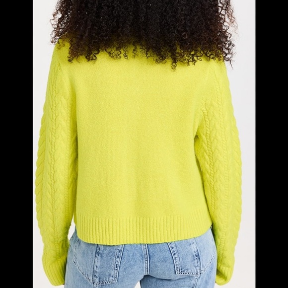 NWT 525 America Rhia Lime Cable Knit Sweater - Picture 2 of 6